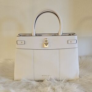 Michael Kors White Leather Top-Handle Satchel